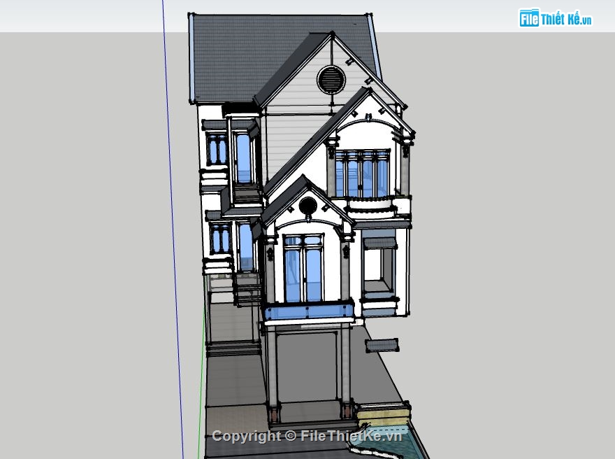 nhà phố 3 tầng,model su nhà phố 3 tầng,nhà phố 3 tầng file su,nhà phố 3 tầng file sketchup,nhà phố 3 tầng model su