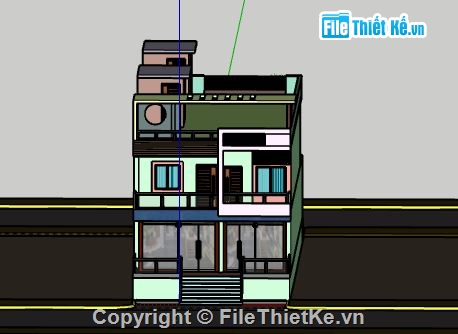 Nhà phố 3 tầng,model su nhà phố 3 tầng,file su nhà phố 3 tầng