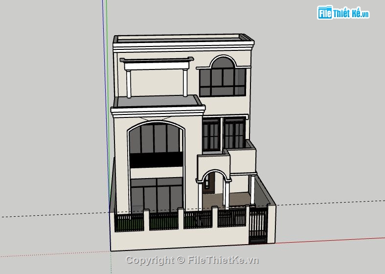 Nhà phố 3 tầng,sketchup Nhà phố 3 tầng,file su nhà phố 3 tầng