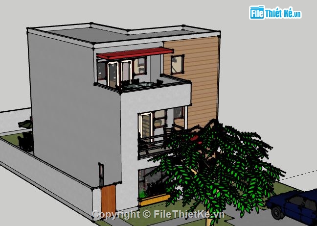 Nhà phố 3 tầng,file su nhà phố 3 tầng,sketchup nhà phố 3 tầng,nhà phố 3 tầng model su,nhà phố 3 tầng sketchup