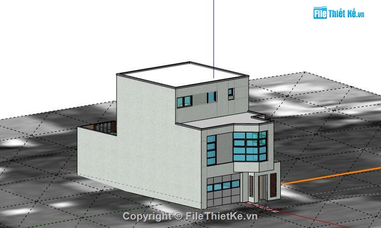 Nhà phố 3 tầng,Nhà phố 3 tầng hiện đại,model su nhà phố 3 tầng,nhà phố 3 tầng file su,sketchup nhà phố 3 tầng