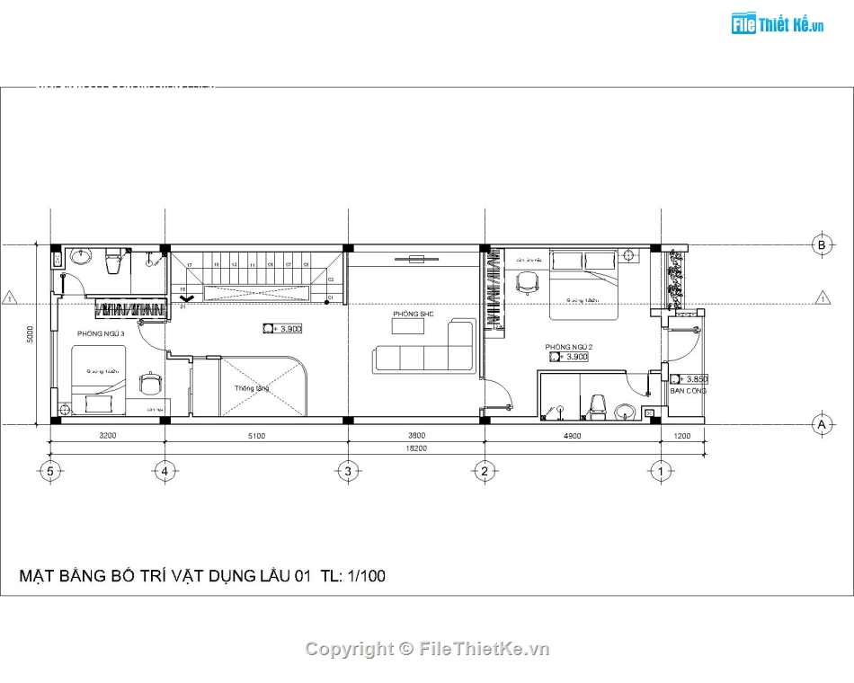 Nhà phố 3 tầng,Nhà phố 5x20m,bản vẽ nhà phố,bản vẽ nhà phố 3 tầng,cad mẫu nhà,mẫu nhà đẹp