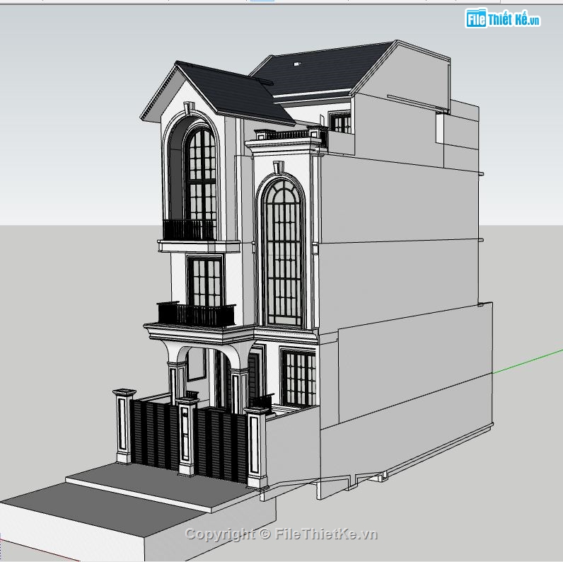 file sketchup nhà phố,file su nhà phố,sketchup nhà phố