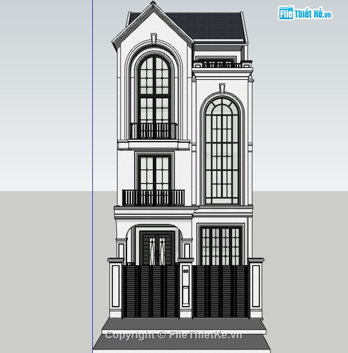 file sketchup nhà phố,file su nhà phố,sketchup nhà phố