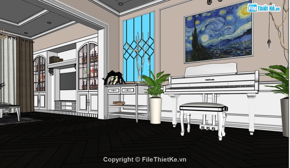 nội thất chung cư,file sketchup nội thất chung cư,mẫu nội thất chung cư