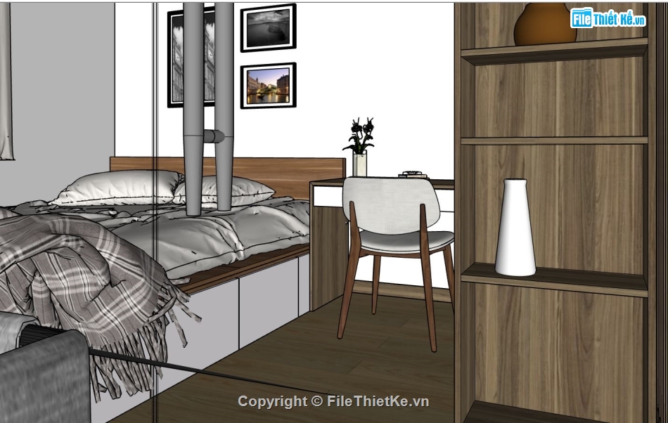 nội thất chung cư,file sketchup nội thất chung cư,mẫu nội thất chung cư