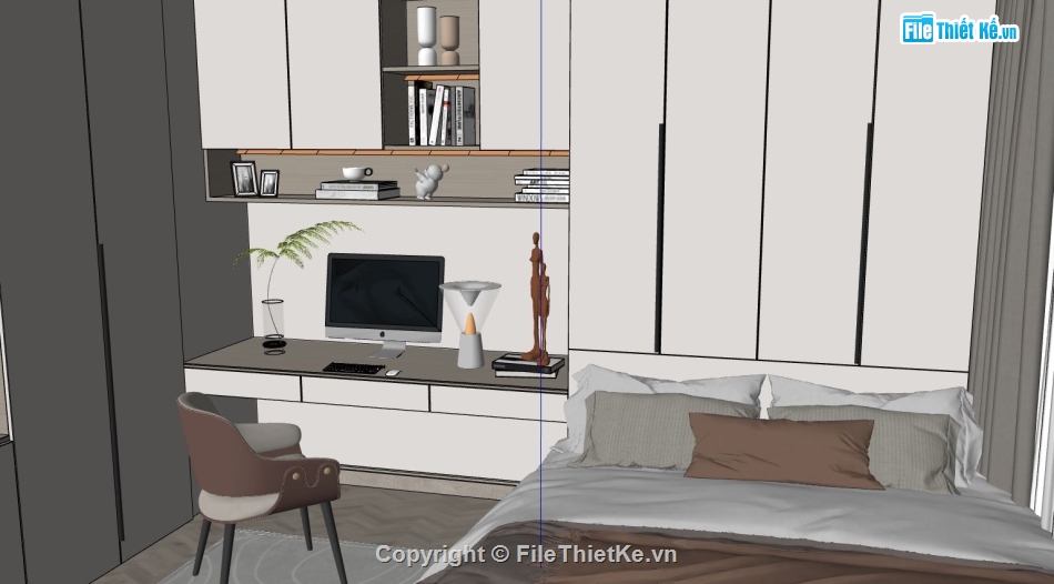 Nội thất phòng ngủ sketchup,sketchup nội thất hiện đại,nội thất đơn giản