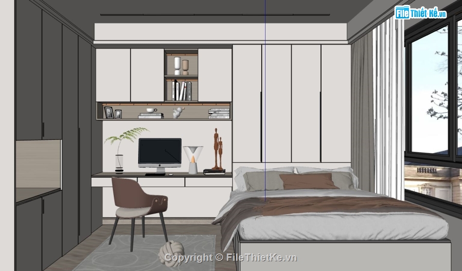 Nội thất phòng ngủ sketchup,sketchup nội thất hiện đại,nội thất đơn giản