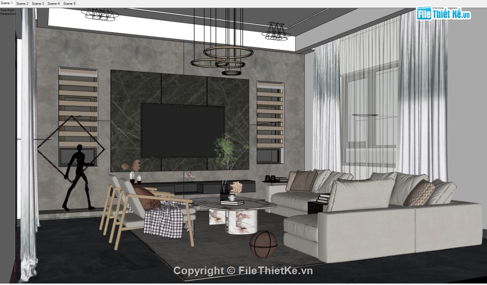 Nội thất sang trọng,nội thất nhà phố,file sketchup nội thất,nội thất nhà phố file sketchup,nội thất nhà phố file su