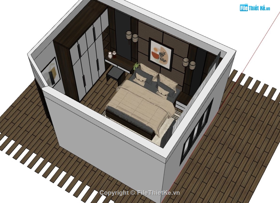 phòng ngủ sketchup,Phòng ngủ model su,model su phòng ngủ,phòng ngủ file sketchup