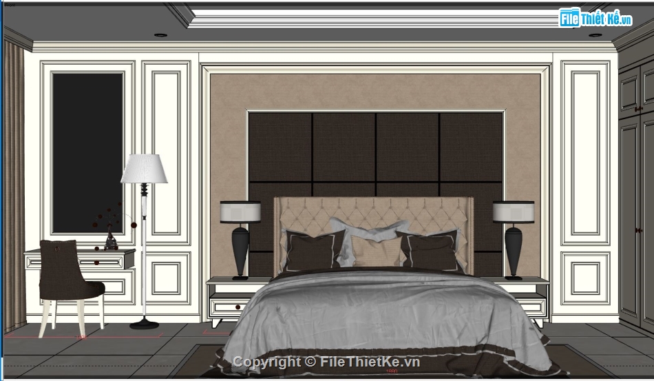 Nội thất phòng ngủ sketchup,phòng ngủ sketchup,sketchup phòng ngủ đẹp,Mẫu Nội thất phòng ngủ đẹp