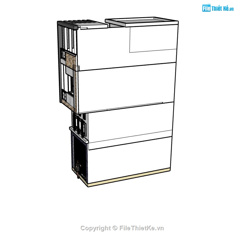 nhà 4 tầng,file su nhà phố 4 tầng,phối cảnh nhà phố 4 tầng