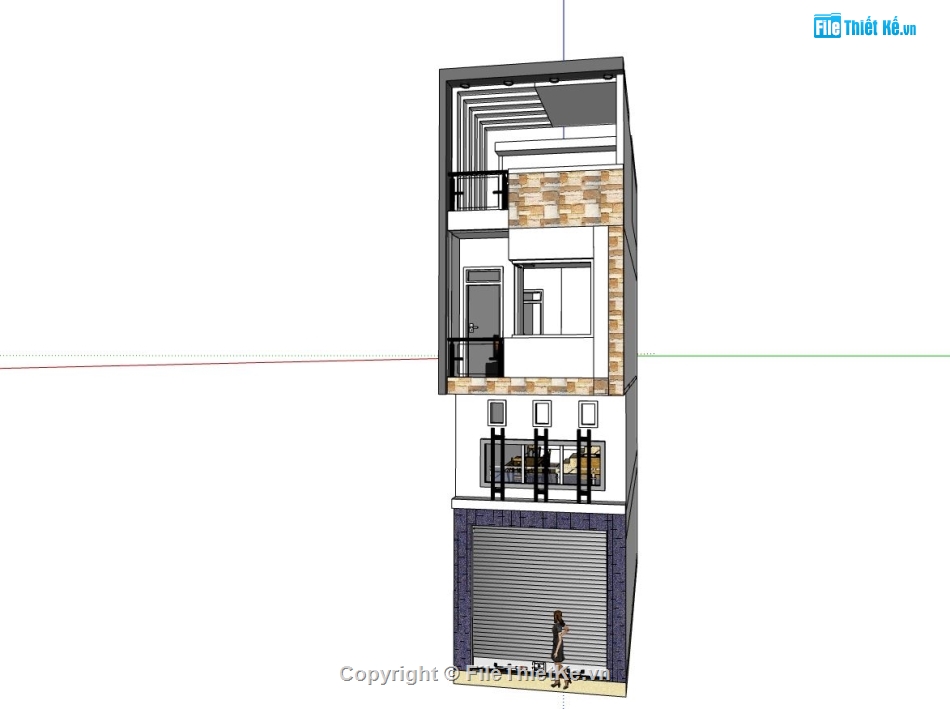 nhà 4 tầng,file su nhà phố 4 tầng,phối cảnh nhà phố 4 tầng