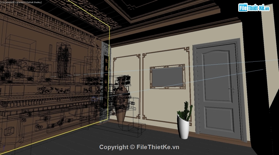 Phối cảnh nội thất 3Dmax,SU nội thất phòng thờ,thiết kế nội thất phòng thờ