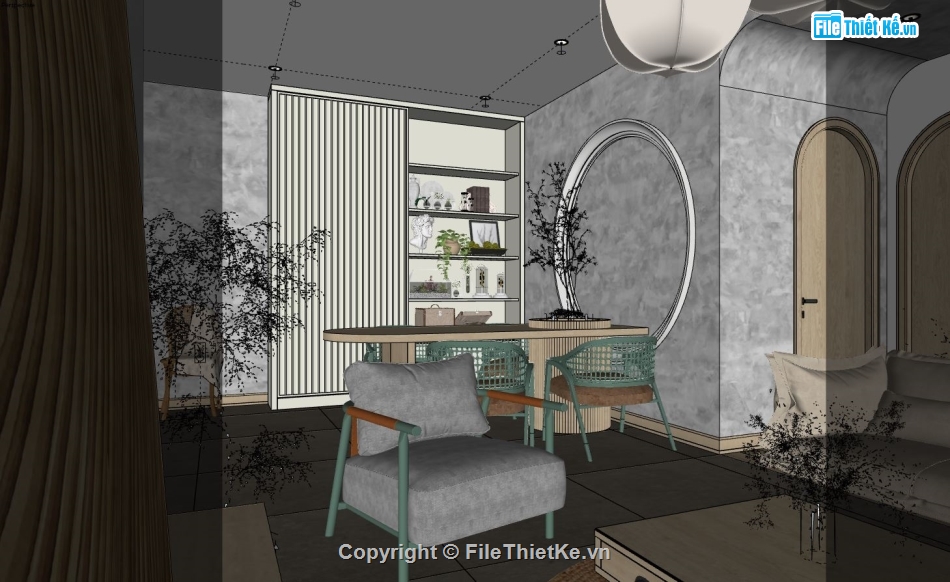 phòng khách sang trọng,Phòng khách file sketchup,Phòng khách model su,phòng khách model sketchup,nội thất phòng khách sketchup