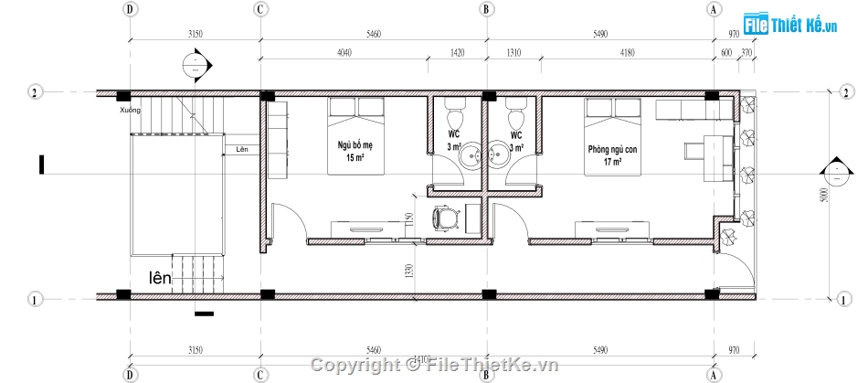 Nhà phố 2 tầng,revit nhà phố 2 tầng,nhà phố 2 tầng revit,nhà phố 2 tầng 5x20m,bản vẽ nhà phố 2 tầng