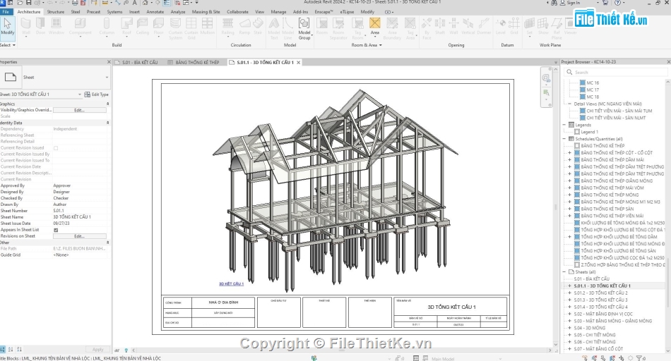 Nhà mái thái cấp 4,Nhà cấp 4 revit,file revit nhà mái thái