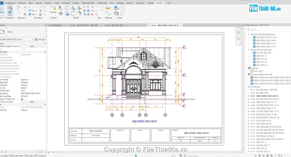 Nhà mái thái cấp 4,Nhà cấp 4 revit,file revit nhà mái thái