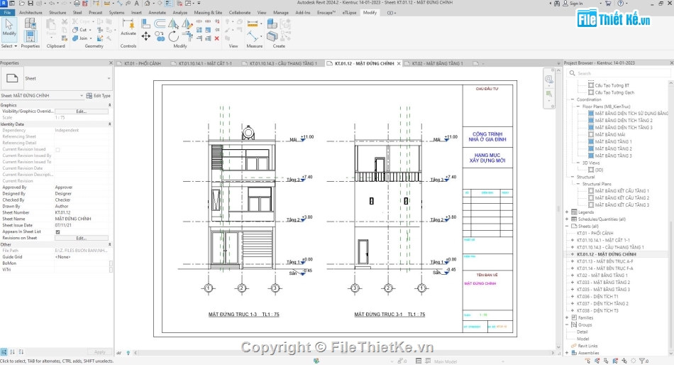 Nhà phố,Nhà phố hiện đại,revit nhà phố