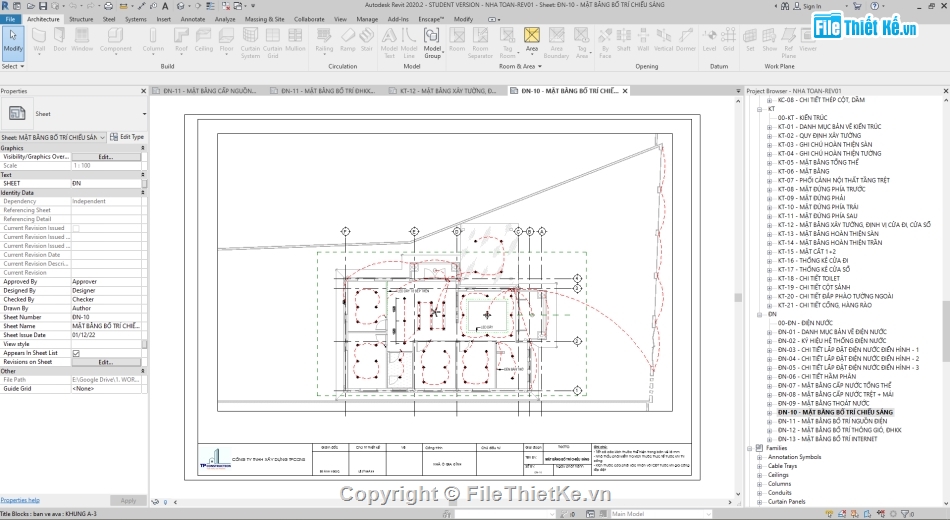 Revit biệt thự 1 tầng mái Nhật,Biệt thự 1 tầng mái Nhật 9.1x15m,File revit biệt thự 1 tầng,Bản vẽ revit biệt thự 1 tầng,Biệt thự 1 tầng file revit