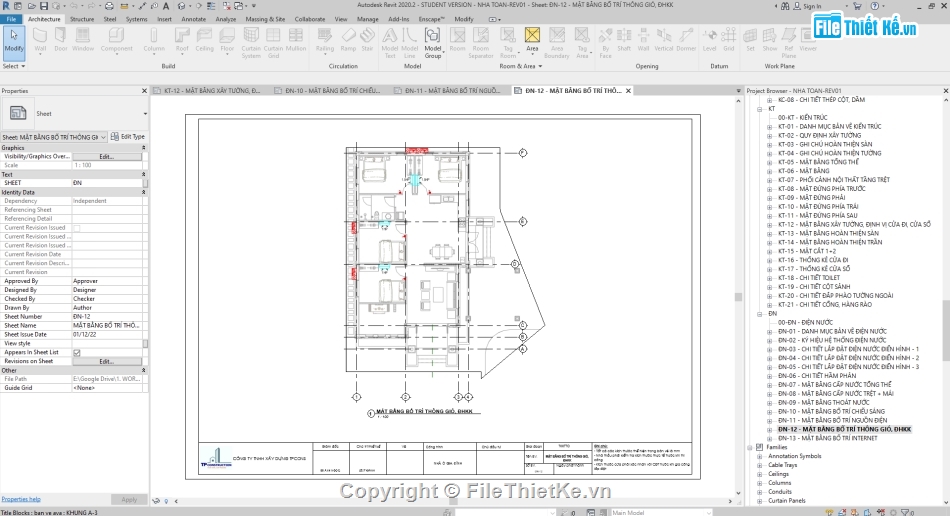 Revit biệt thự 1 tầng mái Nhật,Biệt thự 1 tầng mái Nhật 9.1x15m,File revit biệt thự 1 tầng,Bản vẽ revit biệt thự 1 tầng,Biệt thự 1 tầng file revit