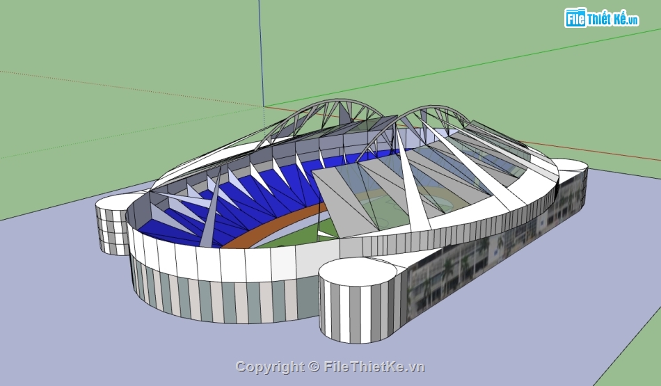 3d Sân vận động,model sân vận động,sketchup sân vận động,Model sketchup sân vận động quốc gia