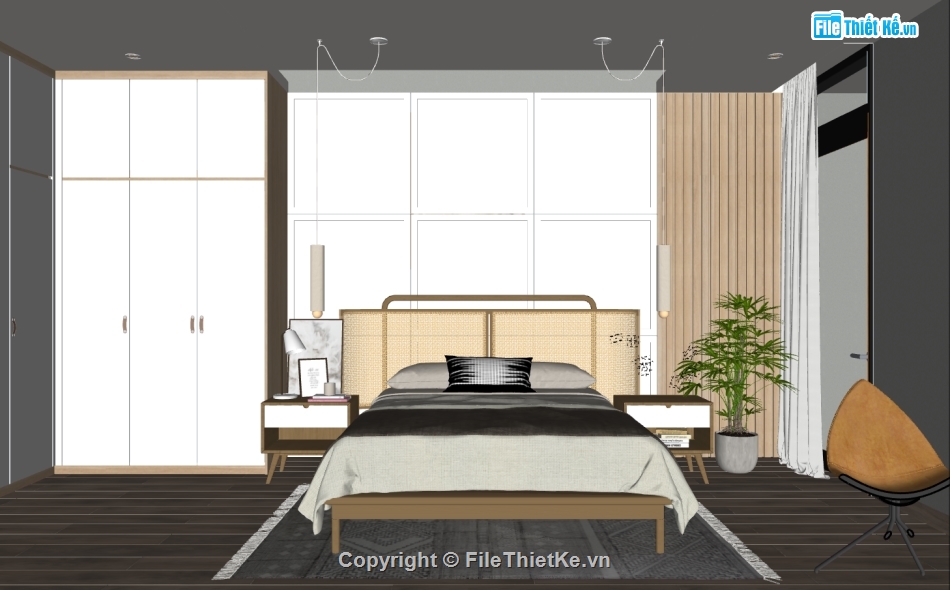 nội thất phòng ngủ,su phòng ngủ hiện đại,nội thất phòng ngủ sketchup