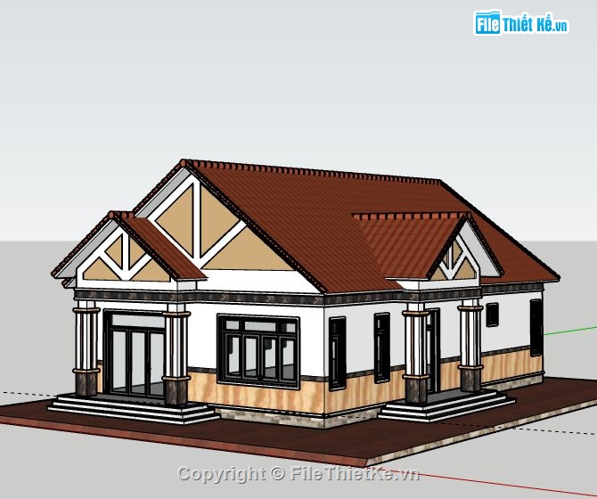 Biệt thự 1 tầng,model su biệt thự 1 tầng,biệt thự 1 tầng file su