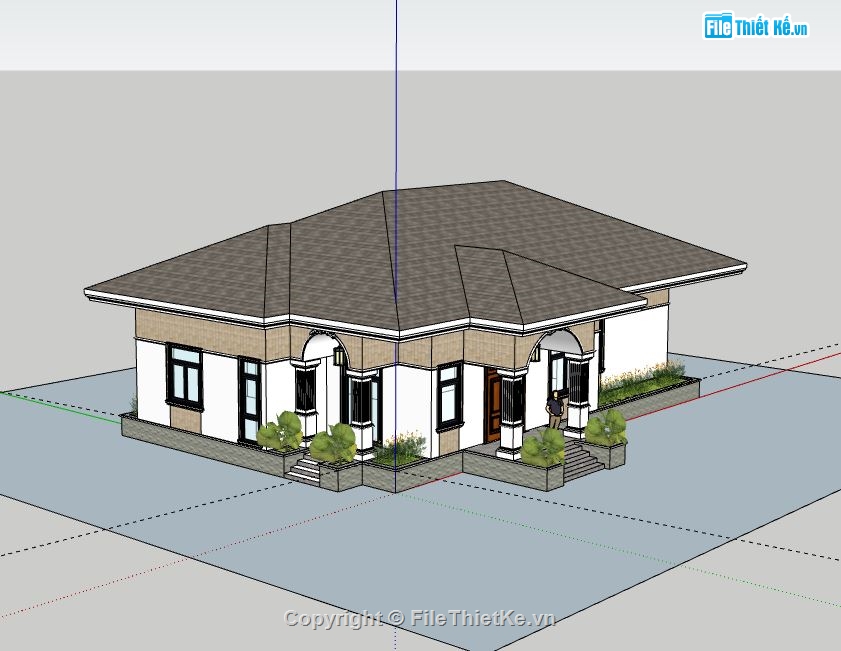 Biệt thự 1 tầng,model su biệt thự 1 tầng,file su biệt thự 1 tầng