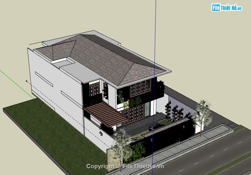 Biệt thự 2 tầng,Model su biệt thự 2 tầng,file su biệt thự 2 tầng