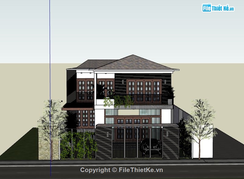 Biệt thự 2 tầng,Model su biệt thự 2 tầng,file su biệt thự 2 tầng