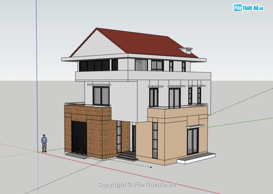 Biệt thự 2 tầng,Model su biệt thự 2 tầng,file su biệt thự 2 tầng