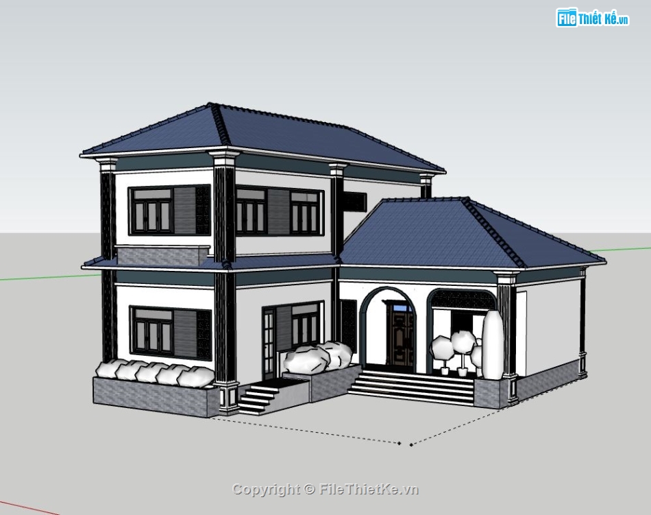 Biệt thự 2 tầng,model su biệt thự 2 tầng,file su biệt thự 2 tầng