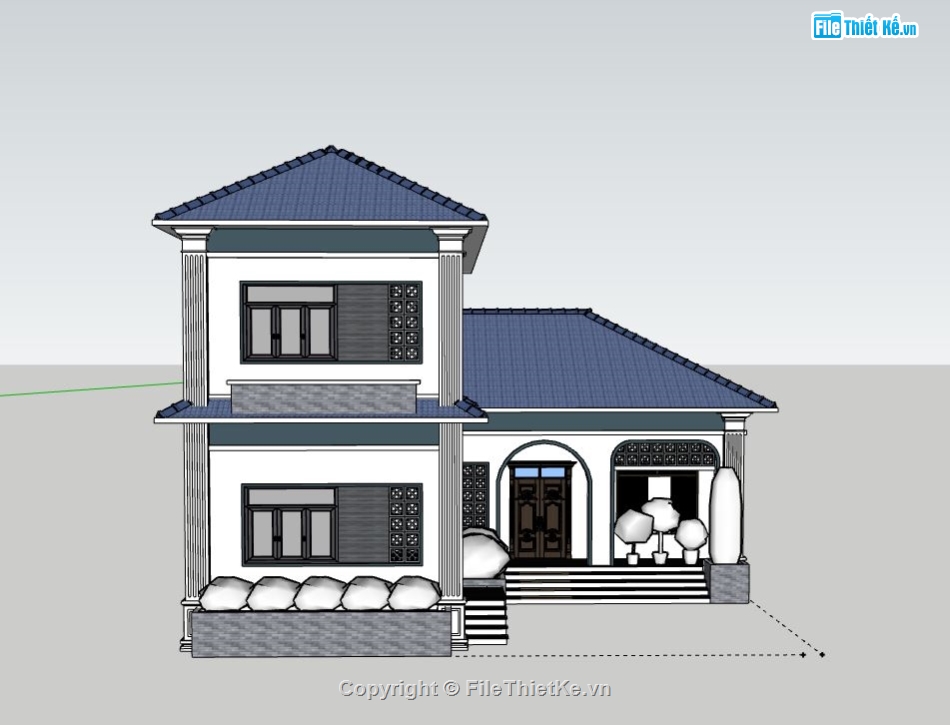 Biệt thự 2 tầng,model su biệt thự 2 tầng,file su biệt thự 2 tầng