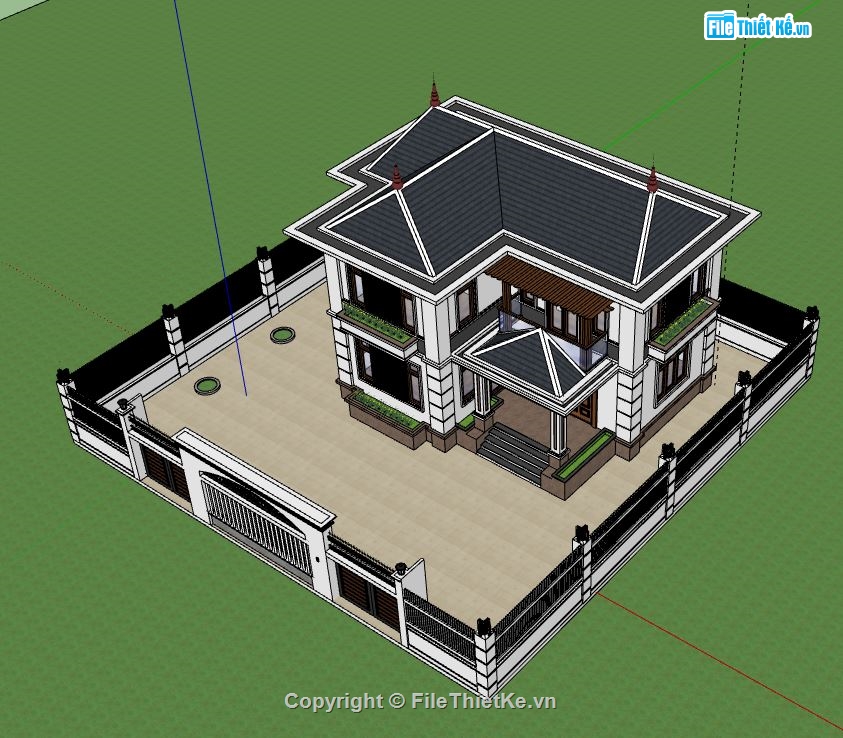 Biệt thự 2 tầng,model su biệt thự 2 tầng,file su biệt thự 2 tầng