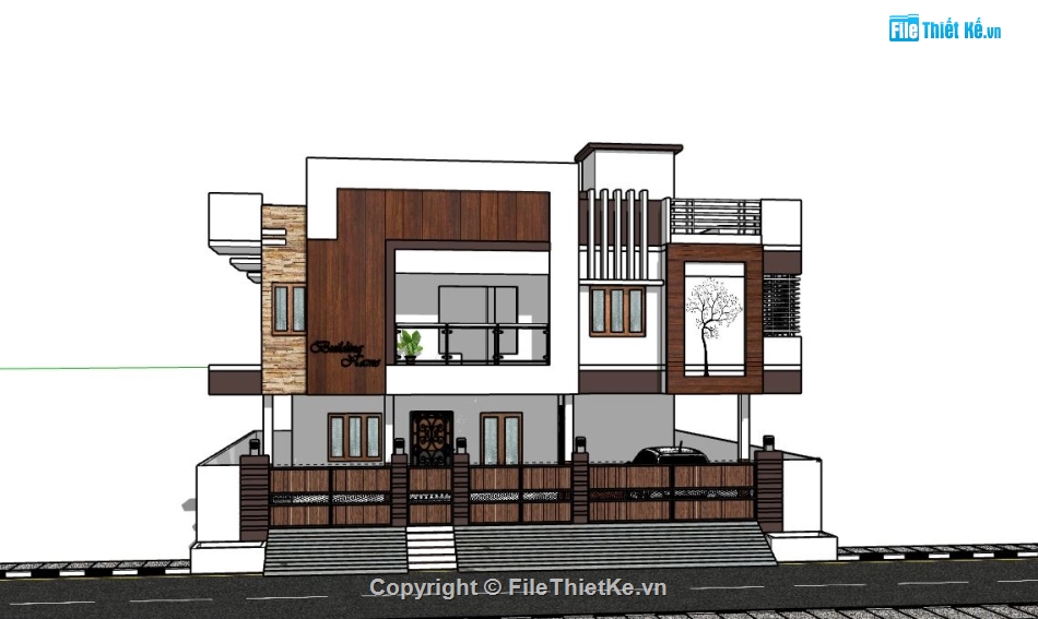 Biệt thự 2 tầng,Model su biệt thự 2 tầng,biệt thự 2 tầng file su