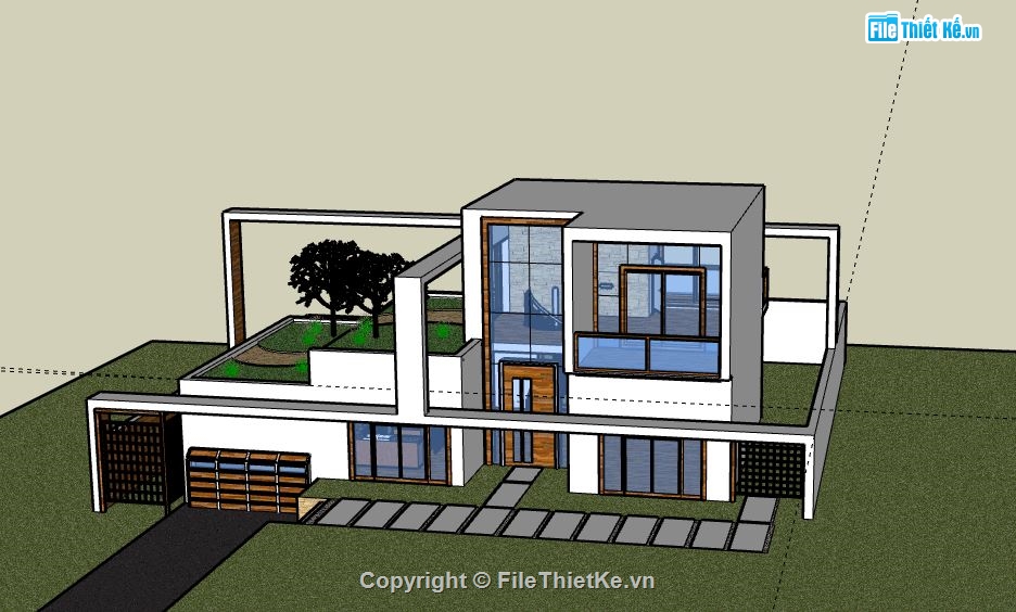 biệt thự 2 tầng,model su biệt thự 2 tầng,biệt thự 2 tầng file su