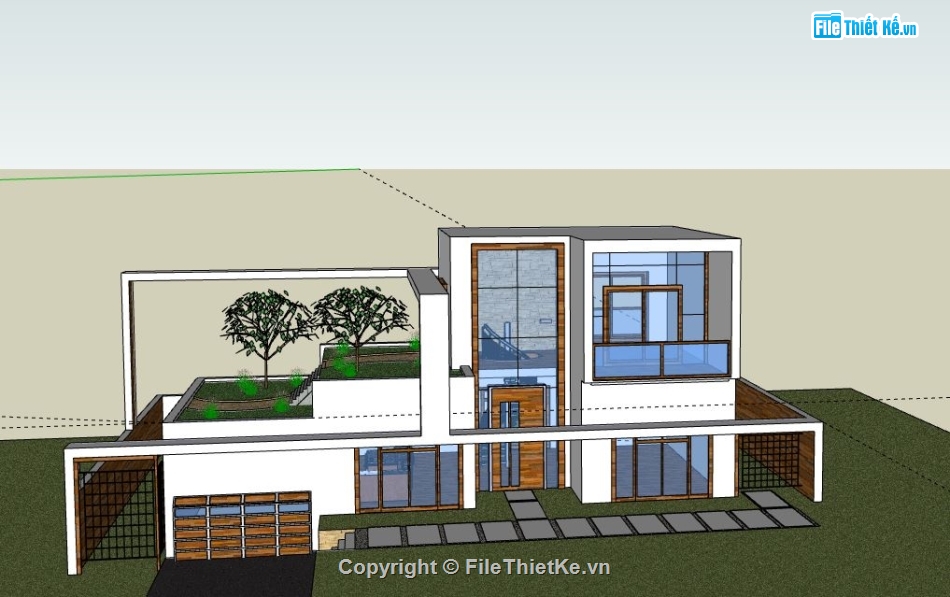 biệt thự 2 tầng,model su biệt thự 2 tầng,biệt thự 2 tầng file su