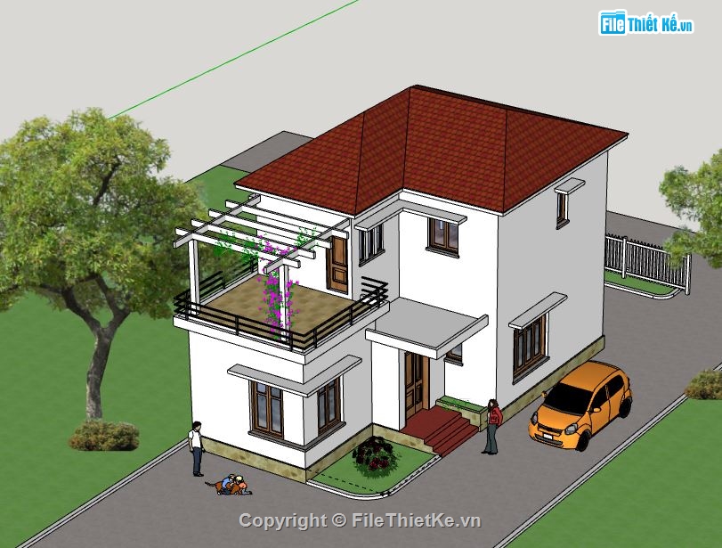 Biệt thự 2 tầng,model su biệt thự 2 tầng,file su biệt thự 2 tầng