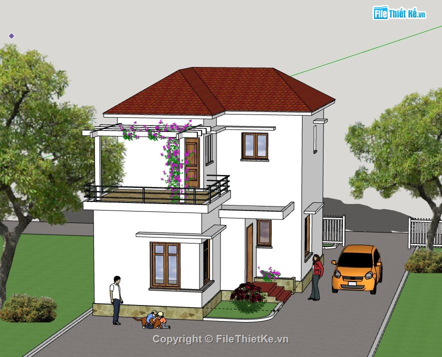 Biệt thự 2 tầng,model su biệt thự 2 tầng,file su biệt thự 2 tầng