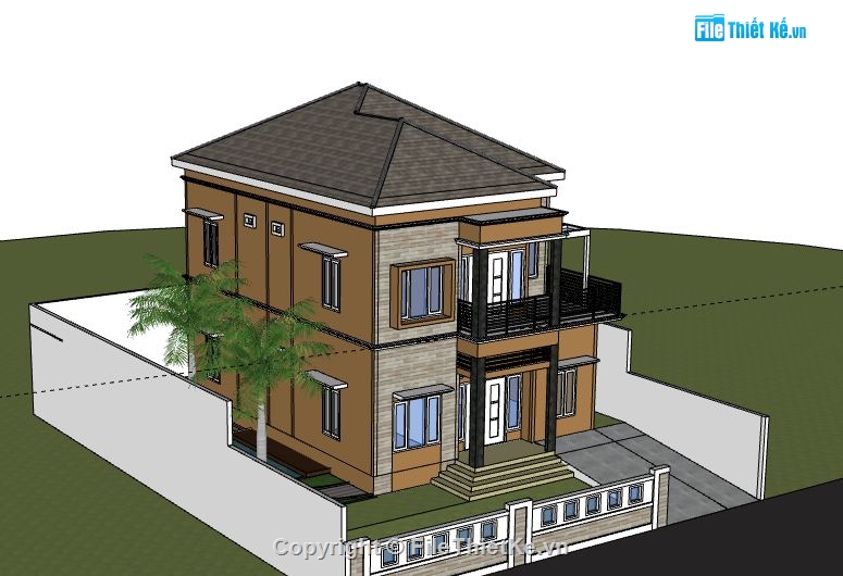 Biệt thự 2 tầng,model su biệt thự 2 tầng,biệt thự 2 tầng sketchup