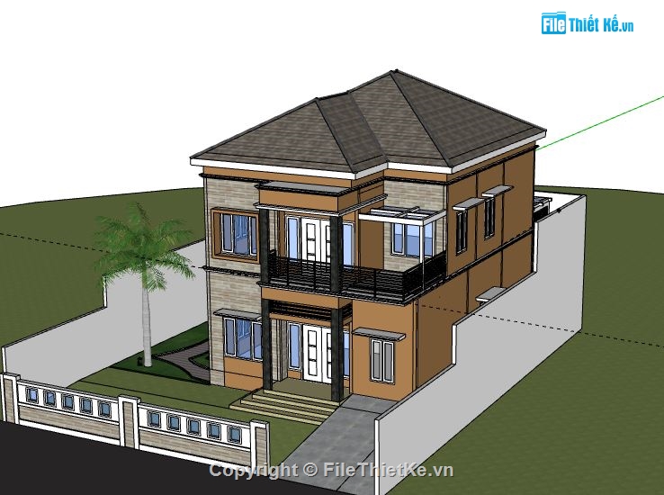 Biệt thự 2 tầng,model su biệt thự 2 tầng,biệt thự 2 tầng sketchup