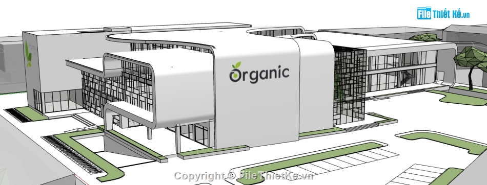 dựng siêu thị hiện đại file su,sketchup thiết kế siêu thị,siêu thị dựng model su