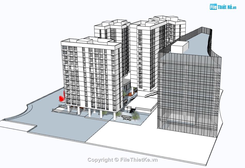 dựng sketchup trung tâm thương mại,trung tâm thương mại hiện đại file su,file su thiết kế trung tâm thương mại