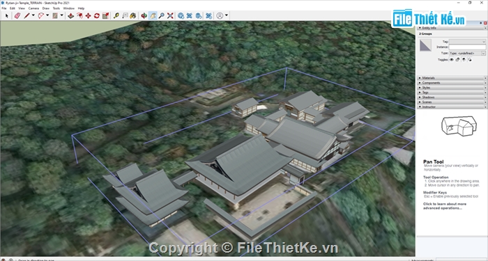 Sketchup chùa,model su chùa,model chùa sketchup