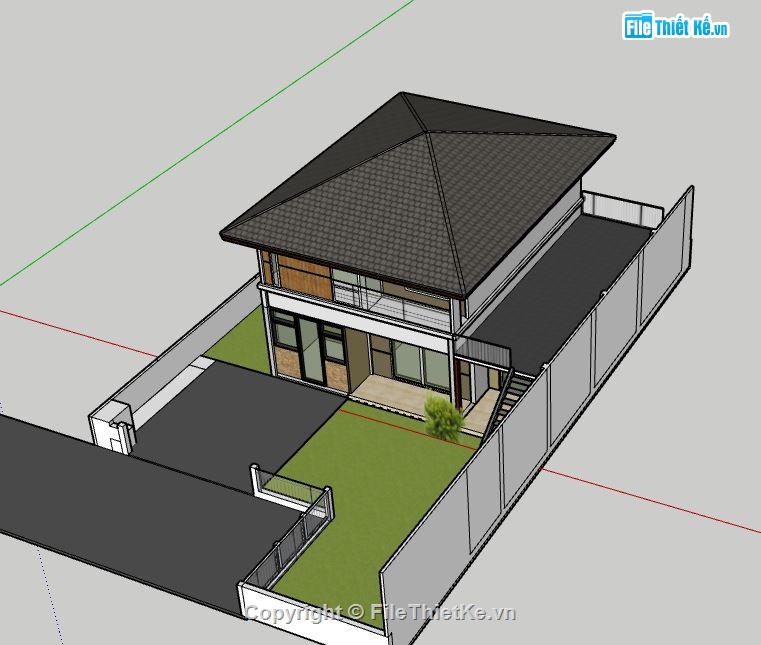 Nhà 2 tầng,model su nhà 2 tầng,sketchup nhà 2 tầng,file su nhà 2 tầng