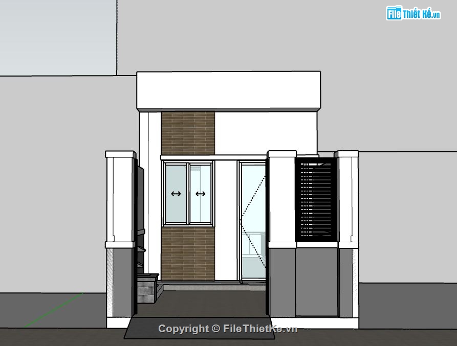 nhà cấp 4,model su nhà cấp 4,sketchup nhà cấp 4