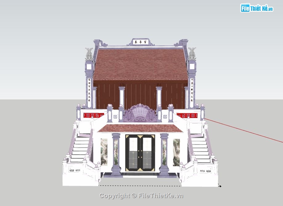 Nhà ở kết hợp nhà thờ 2 tầng,Model su nhà ở kết hợp nhà thờ,nhà thờ kết hợp nhà ở