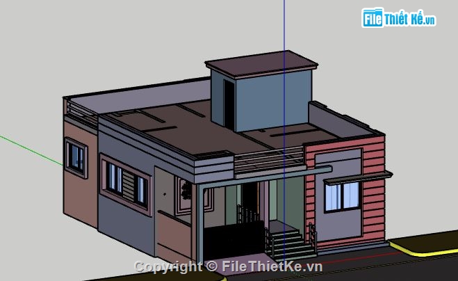 Nhà phố 1 tầng,model su nhà phố 1 tầng,file su nhà phố 1 tầng