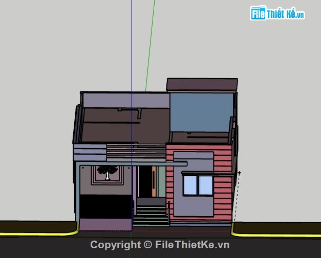 Nhà phố 1 tầng,model su nhà phố 1 tầng,file su nhà phố 1 tầng